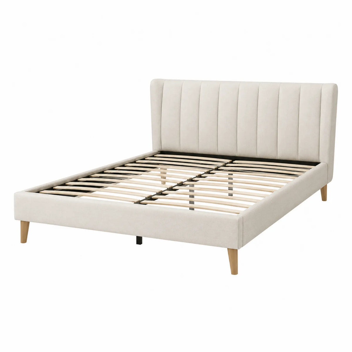 Polsterbett mit Holzrahmen Beige 200x160 cm