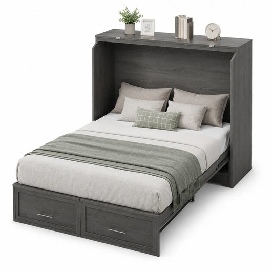 Doppelbett mit MDF-Holz und Stauraum Dunkelgrau 200x160 cm