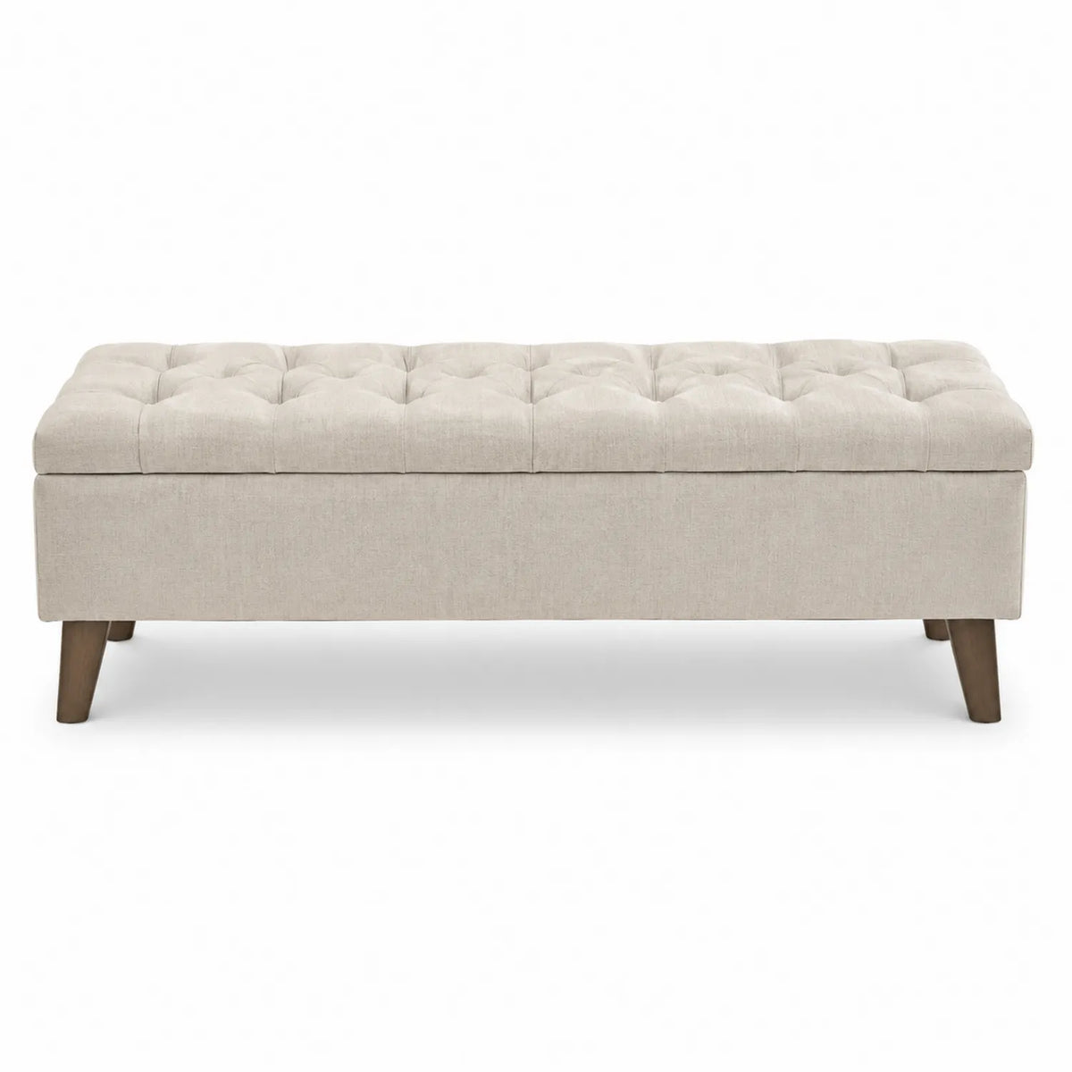 Polsterbank mit Stauraum Stoff Beige 120x40x45 cm