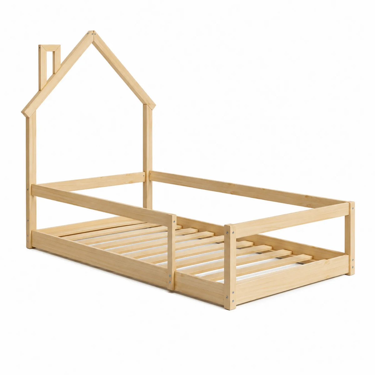 Hausförmiges Kinderbett aus Kiefernholz 200cm x 90cm