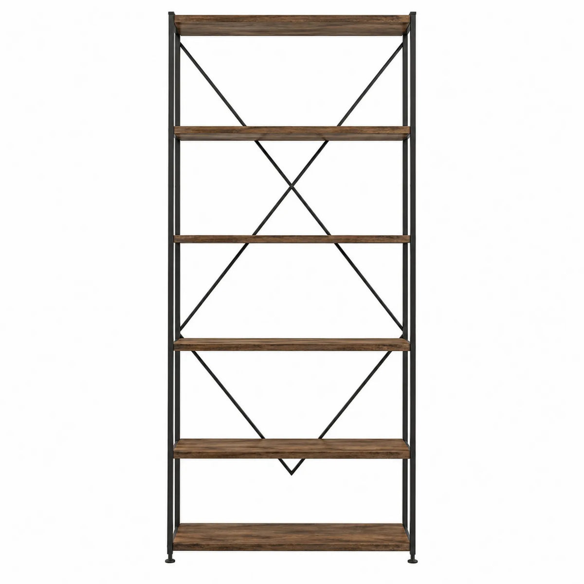 Regal aus Stahl und MDF mit Holzoptik 6 Ebenen 180x90x30cm